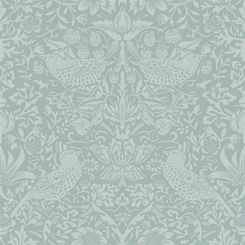 KT20712 Tonal Aves Garden Powder Blue Wallpaper