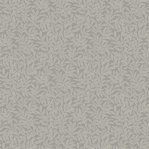 KT20808 Small Leaf Trail Pewter Wallpaper