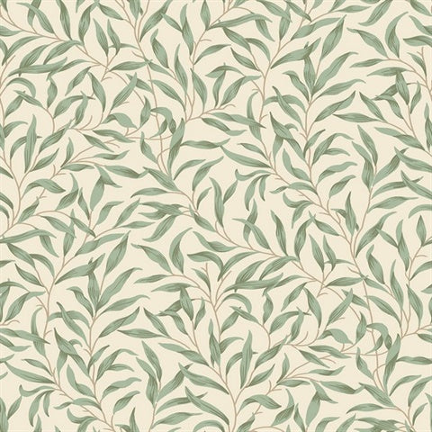 KT20904 Willow Leaf Trail Alabaster Cream Parsley Wallpaper