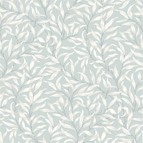 KT20922 Willow Leaf Trail Powder Blue Wallpaper