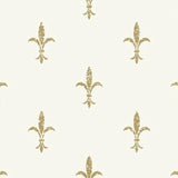 KT2192 Fleur De Lis White Gold Wallpaper