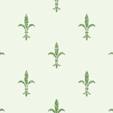 KT2194 Fleur De Lis White Green Wallpaper