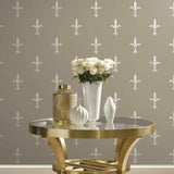 KT2195 Fleur De Lis Glint Cream Wallpaper