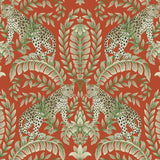 KT2201 Jungle Leopard Orange Wallpaper