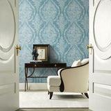 KT2213 Charleston Damask Blue Wallpaper