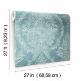 KT2213 Charleston Damask Blue Wallpaper