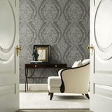KT2216 Charleston Damask Grey Wallpaper