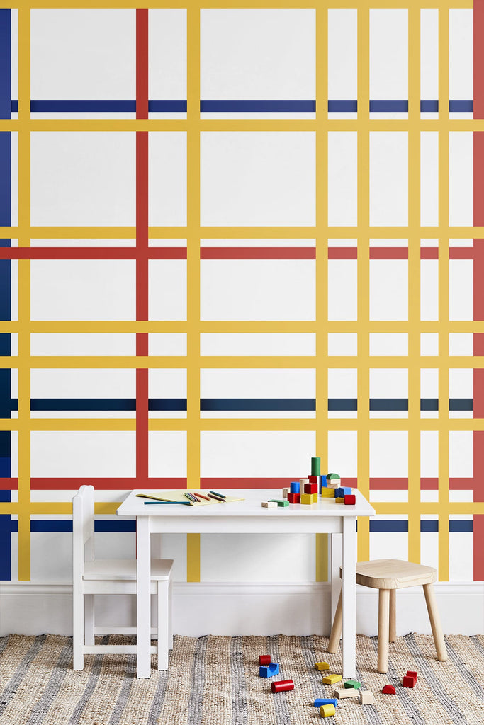 KTM1003M Mondrian Grid Mural – wallcoveringsmart