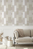 KTM1140 De Stijl Geometric Soft Sage Metallic Silver Wallpaper