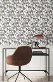KTM1210 Lozenge Geometric Silver Antique Silver Wallpaper