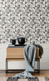 KTM1220 Lozenge Geometric Hammered Steel Pavestone Wallpaper