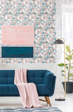 KTM1270 Lozenge Geometric Metallic Silver Perry Teal Wallpaper