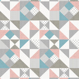 KTM1270 Lozenge Geometric Metallic Silver Perry Teal Wallpaper