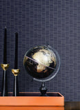 KTM1417 Deco Spliced Stripe Denim Blue Wallpaper 