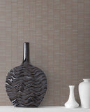 KTM1426 Deco Spliced Stripe Graphite Terra Cotta Wallpaper
