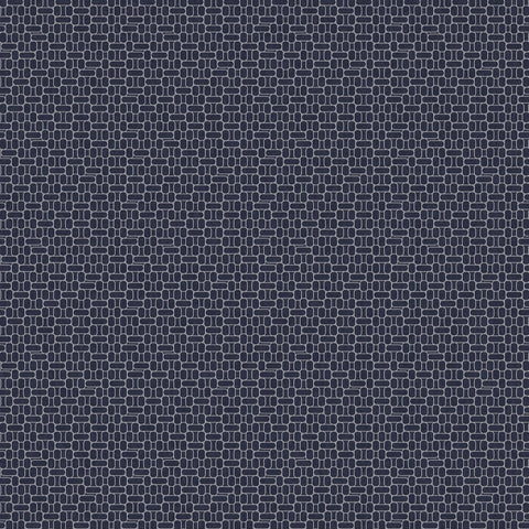 KTM1617 Capsule Geometric Denim Blue Metallic Silver Wallpaper