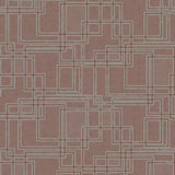 KTM1718 Bauhaus Cityscape Burgundy Graphite Wallpaper