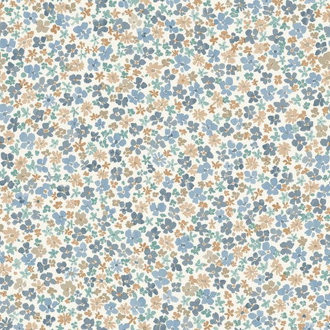 LD3015 Classical Floral All-over Blue Wallpaper