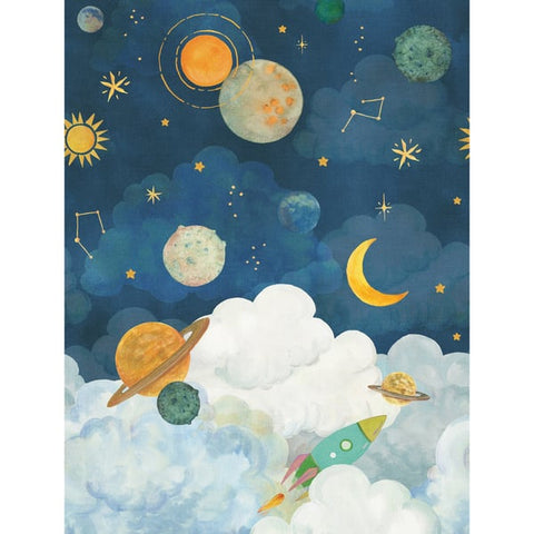 LD6101 Photographic All-over Print Blue Wallpaper