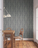 LM5342 Rousseau Paperweave Charcoal Wallpaper