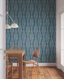 LM5344 Rousseau Paperweave Indigo Wallpaper