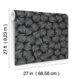 LM5351 Elora Leaf Black Wallpaper