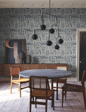 LM5361 Painterly Labyrinth Navy Wallpaper