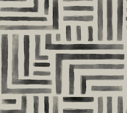 LM5365 Painterly Labyrinth Charcoal Wallpaper