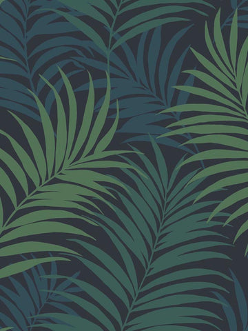 LN10112 Via Palma Midnight Blue Juniper Spearmint Wallpaper