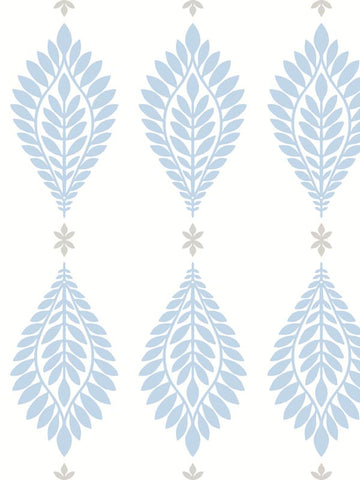 LN10602 Mirasol Palm Frond Carolina Blue Eggshell Wallpaper