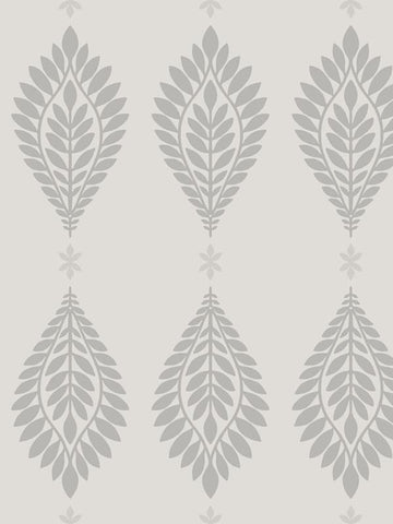 LN10608 Mirasol Palm Frond Cove Gray Wallpaper