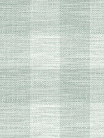 LN10804 Rugby Gingham Grasscloth Look Sea Glass Wallpaper