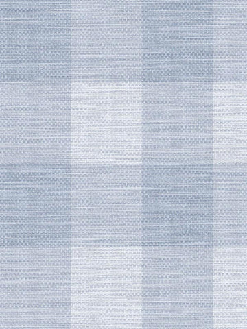 LN10812 Rugby Gingham Grasscloth Look Carolina Blue Wallpaper