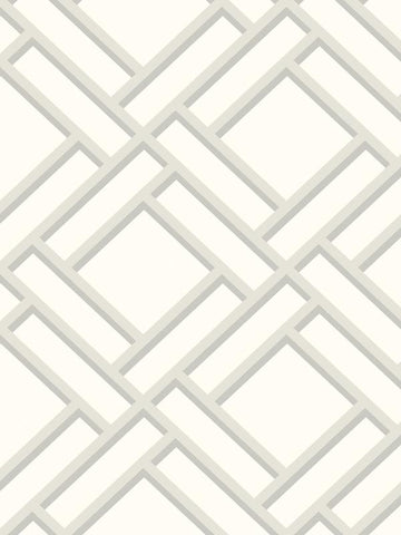 LN11500 Block Trellis Metallic Silver Eggshell Wallpaper