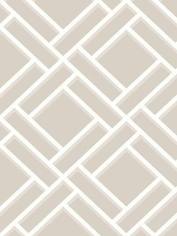 LN11508 Block Trellis Cove Gray Fog Wallpaper