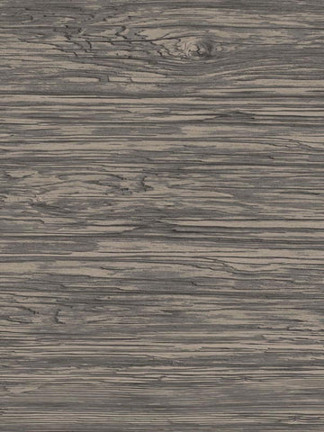 LN11608 Washed Shiplap Embossed Vinyl Dark Ash Wallpaper