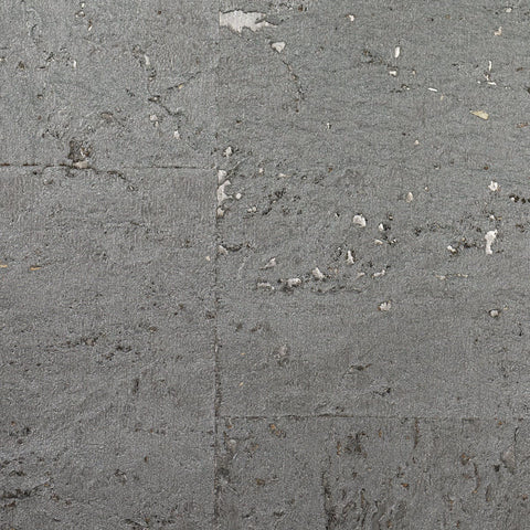 LN11861 Cork Graphite Metallic Silver Wallpaper