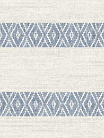 LN40102 Seabrook Geo Stripe Blue Wallpaper