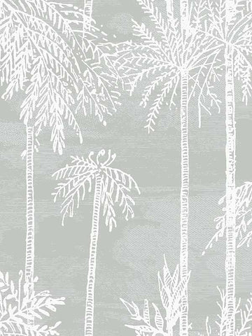 LN40208 Seabrook Palm Tropical Gray Wallpaper