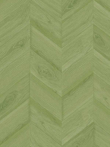 LN40804 Seabrook Chevron Green Wallpaper