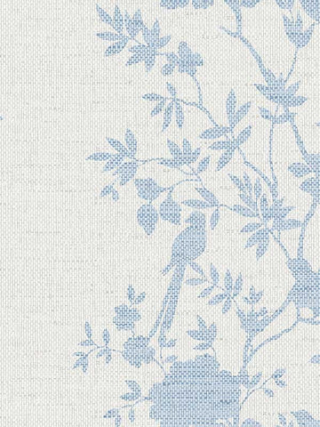 LN41012 Seabrook Bird Trail Blue Wallpaper