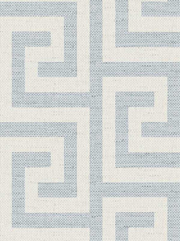 LN41202 Seabrook Textured Greek Key Blue Wallpaper