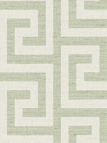 LN41204 Seabrook Textured Greek Key Green Wallpaper