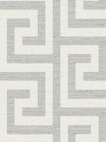 LN41208 Seabrook Textured Greek Key Gray Wallpaper