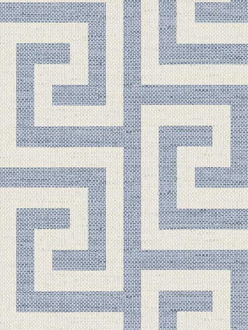 LN41212 Seabrook Textured Greek Key Blue Wallpaper
