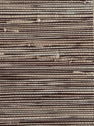 LN50085 Grasscloth Black Tan Wallpaper