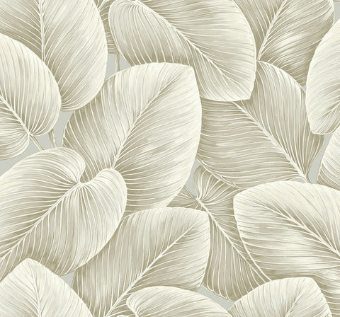 LS60305 Lush Leaf Taupe Wallpaper