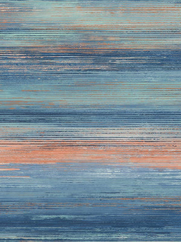 LW50406 Sunset Stripes Blueberry Vermillion Orange Wallpaper