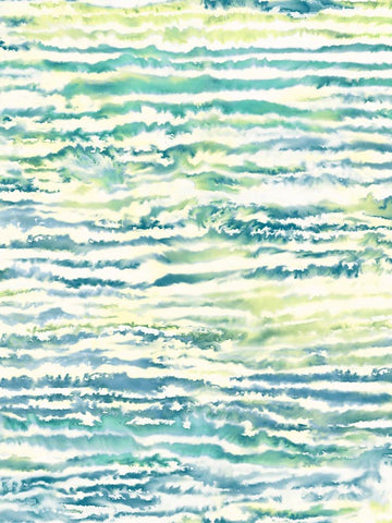 LW50504 Watercolor Waves Deep Sea Spring Green Wallpaper