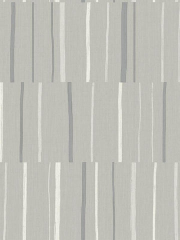 LW51208 Block Lines Metallic Silver Cove Gray Wallpaper